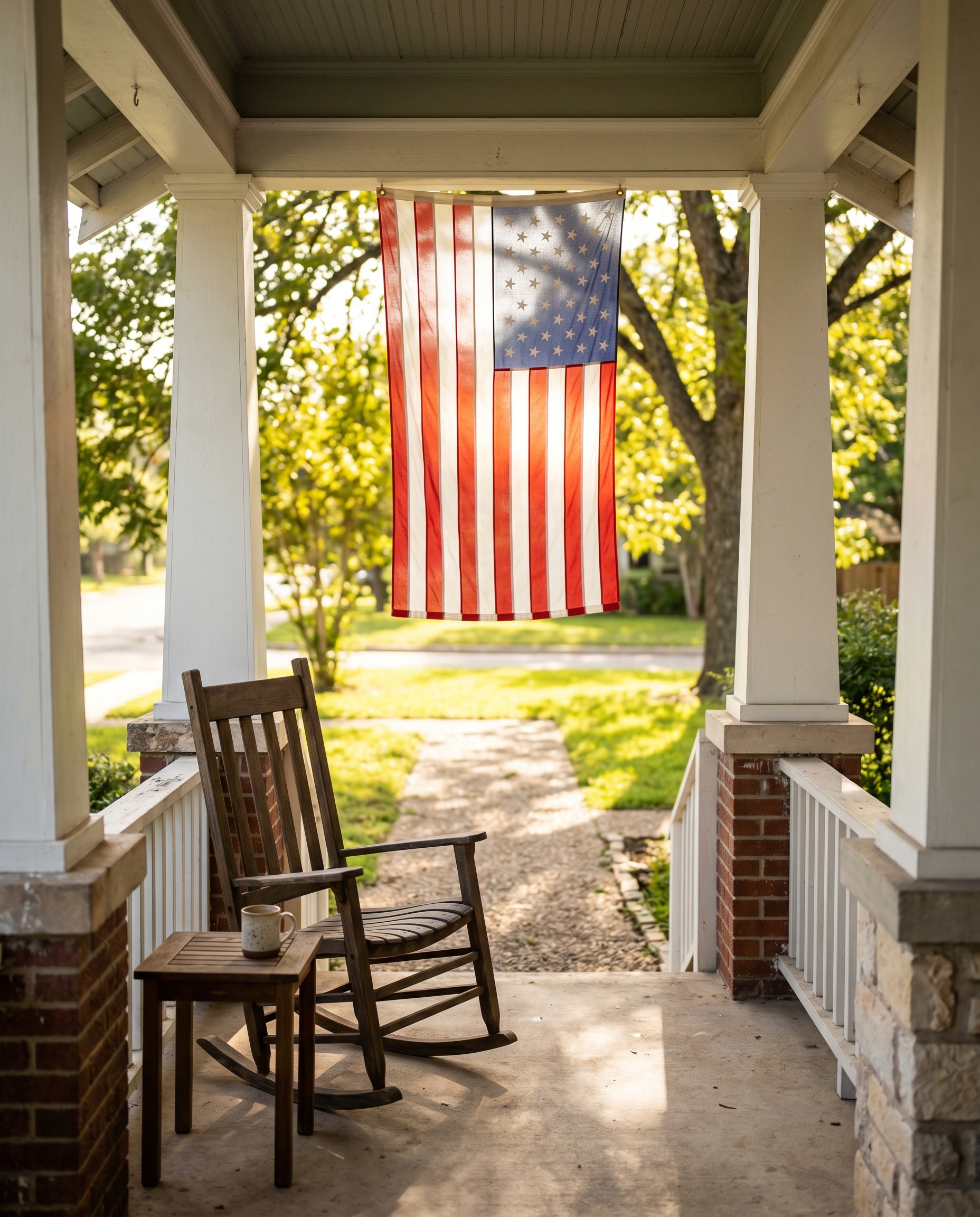 American craftsman porch with rocking chair — the visual identity of Blue Ridge Stewards